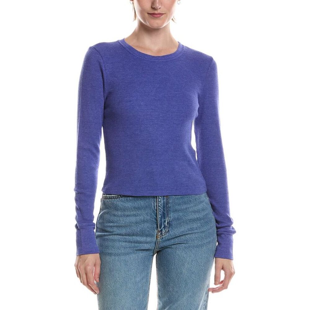 Michael Stars Womens Palmer Cropped T-Shirt, Blue